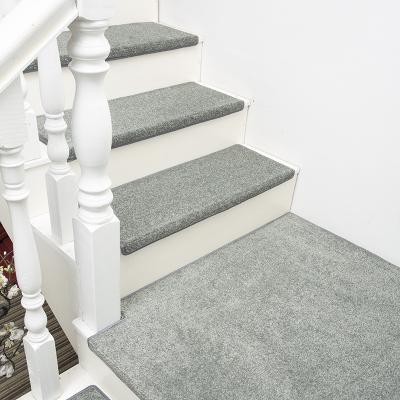 China Washable Light Luxury Solid Color Eco-Friendly Stair Carpet Self-Adhesive Non Slip Tread Pad for sale