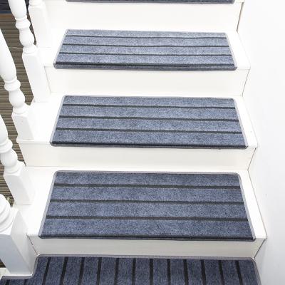 China Washable Environmentally Friendly Adhesive Free Self Priming Stair Step Mats Carpets Stair Treads for sale