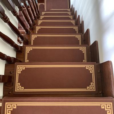 China Washable High Quality Non-slip Step Pad Crystal Velvet Stair Step Pad Staircase Carpet Mat for sale