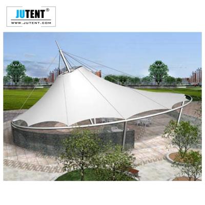 China Q235 Steel/Galvanized PVDF Steel Luxury Roof Architecture Membrane Cafe Canopy Gazebo Tent For Sale for sale