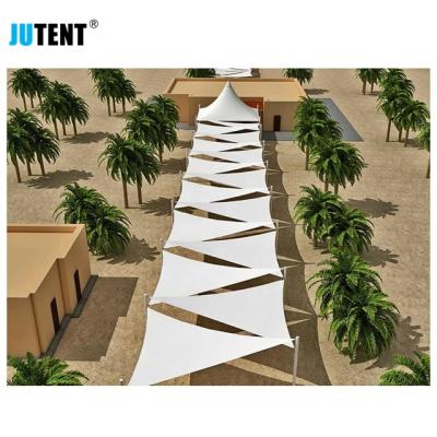 China 2019 New Waterproof Flame Retardant UV-Resistance Fabric Roof PVC Tensile Membrane Tensile Structure for sale