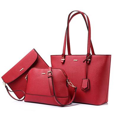 China Fashion OEM 3pcs Handbag Women Pinch Purse For Women PU Leather Handbag Ladies Handbag Carteras y Bolsos Bag Women One Woman Main for sale