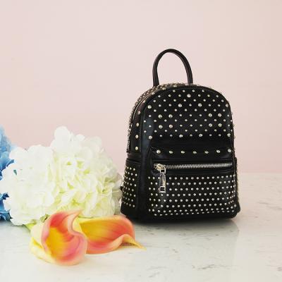 China Female Small Large Capacity Tote Bag Fashion Mini Backpack Studded Backpack In Stock for sale