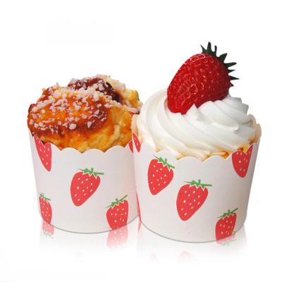 China Bakest Summer Cupcake Liners Strawberry Paper Cup Disposable Cupcake Cupcake Wrappers for sale