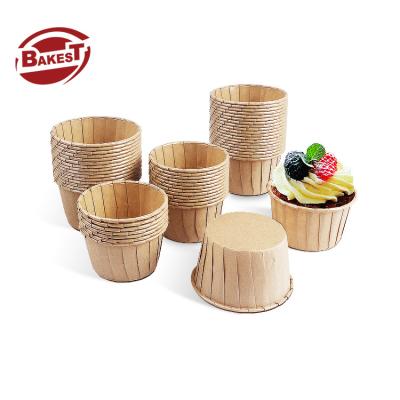 China Bakest Disposable Custom Design Pure Kraft Bakery Muffin Cake Cup Cupcake Liners Baking Paper Cup Disposable Paper Cup For Ice Cream for sale