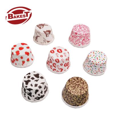 China Bakest Disposable Waterproof Paper Cupcake Wrappers Cupcake Liners Baking Cake Rolling Mouth Paper Cake Cup for sale