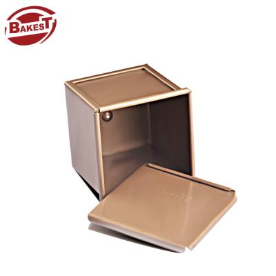 China BAKEST Minimalist Toast Box Bread Box Gold Square Aluminum Alloy for sale