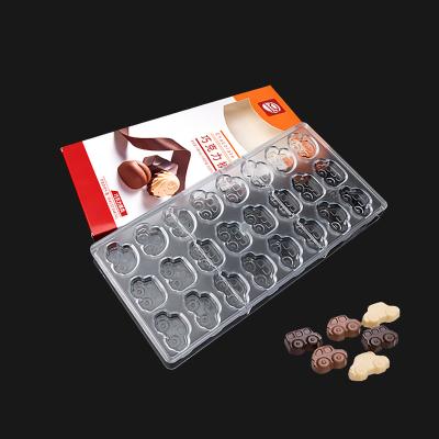 China Sustainable Baking Chocolate Tools 24 Holes Small Plastic Car Mold Chocolate Molds Chocolate For Kids for sale