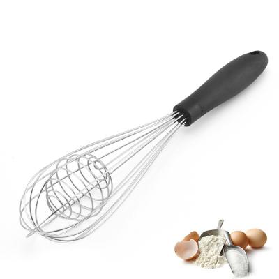 China Stainless Steel Plastic Egg Beater Handle Beater Cream Mixer Beater Viable Plastic Coil With Ball Egg Beater for sale