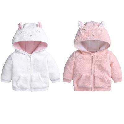 China Baby Boy Girl Cartoon Breathable Newborn Ears Lamb Warm Cashmere Hooded Pullover Plus Cashmere Cotton-Padded Jacket Coat for sale