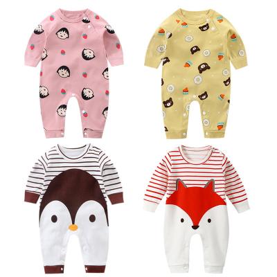 China Casual factory wholesale baby clothes long sleeved cotton round neck cotton cute animal design tights baby one-piece romper for sale