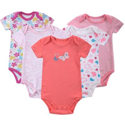 China Comfortable Baby Clothes Short Sleeve Factory Stock 100% Cotton Newborn Baby One-Piece Clothes Bubble One-Piece Clothes Baby One-Piece Clothes Newbo Clothes for sale