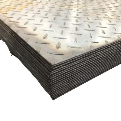 China SS400 Mild Steel Industrial Plate MS Checker Plate Checkered Checkered Steel Plate for sale