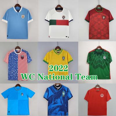 China Shirts & Senior Quality Spain France WC Team Soccer Jersey 22 23 England Man Thailand National Adult Custom Retro Soccer Shirt 2022 Uniform for sale