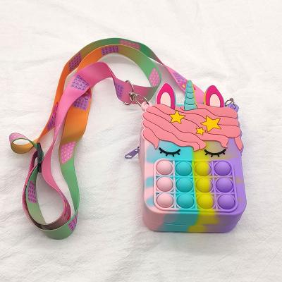 China More Fun For Kids Toss Toy Simple Push Bubble Unicorn Pop Purses Than Wallet Pop Clips Bag for sale