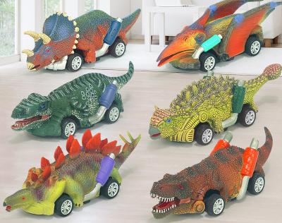 China Safe to Play Amazon Hot Selling Trend Dinosaur Pull Back 6pcs Mini Animal New Toy Car Toys for sale