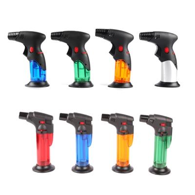 China Fancy Adjustable Mini Visible Butane Gas Refillable Flame Cigar Jet Torch Lighters for sale