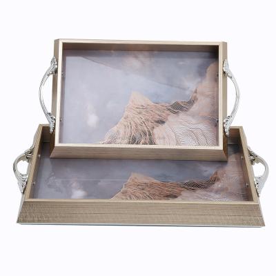 China High Quality Decorative Serving Trays Viable Nordic Home Tray Set For Cosmetics Vanity Dresser Magazine Bedroom Home for sale