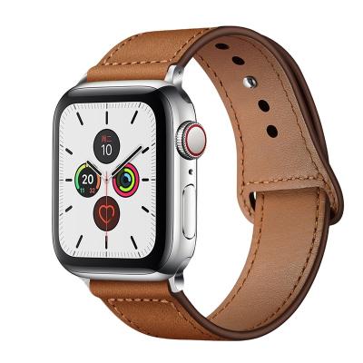 China Amazon Pure Handmade Hot Selling Luxury Strap For Apple Watch Series Se/7/6/5/4/3 Watch High Quality Leather Strap For Apple Watch Band 40mm 44mm for sale