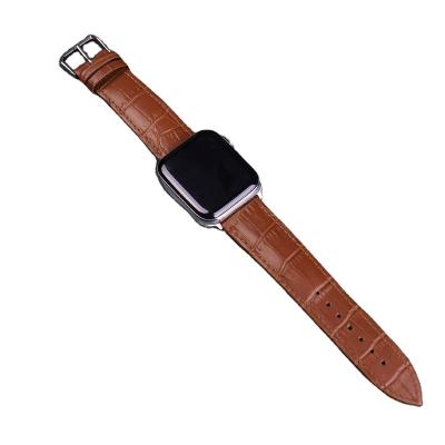 China Fashion Popular Luxury Luxury Leather Watch Band\Dress For Apple Watch 5/4/3/2/1 Hot Products Buckle Apple Watch Straps Leather Width 22mm for sale