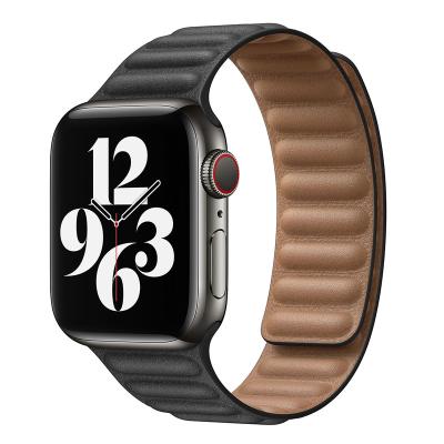 China Fashion\Luxury Popular For Watch Band Wrist Strap Bands 38/40/41/42/44/45mm For iWatch Series 7/6/5/4/3/2/1 Magnetic Leather Watch Band double colors for sale