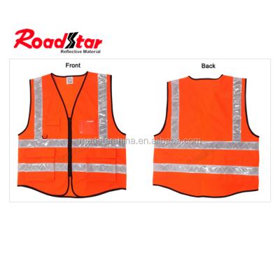 China Road Signage Wholesale Fluorescent Orange Yellow Fluorescent Reflective Vest For Safety Cloths for sale