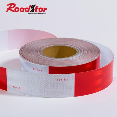 China Untearable Dot C2 Red White Evidence Safety Reflective Tape For Truck Trailer for sale