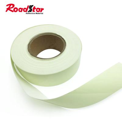 China Seam On Safety Work Wears Sew On Glow In The Dark T/C Fabric Photoluminescent Tape for sale