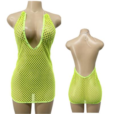 China Wholesale Ailangke Amazon New Arrival Lime Green Fishnet Stripper Skirt Exotic Dancewear Sets for sale