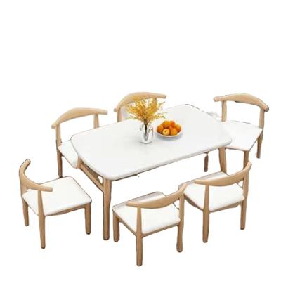 China OEM Wholesale Foldable Nordic Design Space Saving Dining Table and Cheap Chair Set for sale