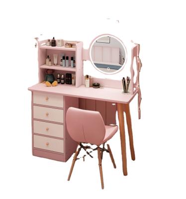 China China Factories OEM Foldable Cheap Rose White Wooden Drawer Dresser With Mirror for sale