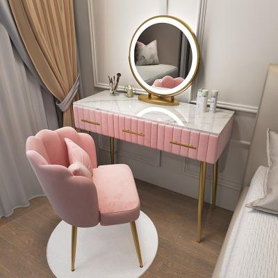 China OEM Wholesale Modern Foldable Mirror Vanity Stainless Steel Gold Dresser for sale