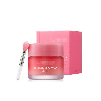 China LAN/eige lip sleep collagen moisturizer hydrating repairing 20g honey vitamin e berry lip mask pink lip scrub for sale