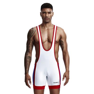 China Anti-wrinkle Men's vest wrestling leotard male Suit for fitness for sale