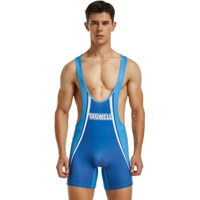 China Anti-wrinkle Men's vest wrestling leotard male fitness shark swimming trunks for sale