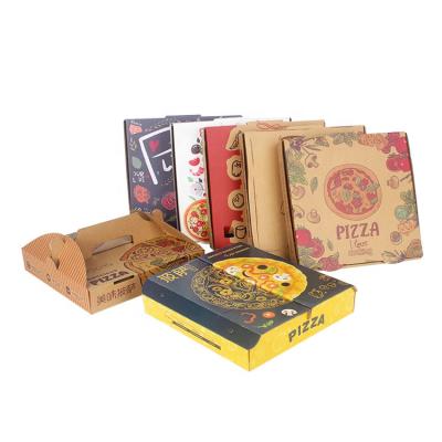 China Wholesale Custom Logo Recyclable Pizza Boxes de caja Take Away Lunch Food Wrapping Paper Grids Christmas Cookie Chocolate Box With Logo for sale