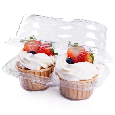 China Custom Recyclable Birthday Cake Box With Handle Clear Bakery Christmas Cookie Cupcake Board Gift Paper Packaging Box With Window for sale