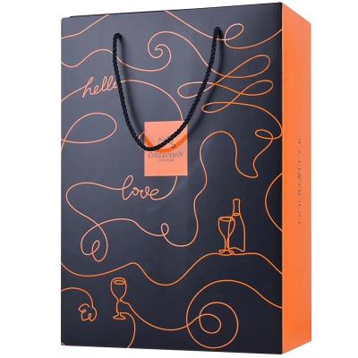 China Custom Business.office.gift .promotion.etc Gifts Wine Whiskey Packaging Paper Boxes With Handle Christmas DIY Holder Sign Cheap Price Box Wrapping Paper For Amazon Walmart for sale