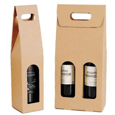 China Custom Business.office.gift .promotion.etc Wine Whiskey Packaging Gifts Paper Boxes With Handle DIY Christmas Holder Sign Cheap Price Box For Amazon Walmart for sale