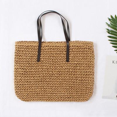 China New Large Capacity Vacation Travel Beach Woven Shoulder Straw Bag Women for sale