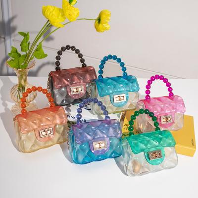 China 2021 Hot Selling Summer Fashion Candy PVC Women's Colorful Mini Purse Kids Jelly Bag Handbags for sale