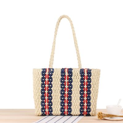 China Handmade - 2021Structured Zipper Lock Canvas Quality Square Mini Gift Book Tote Duffel Bag Retro Vintage Vintage Woven Women Mini Straw Bags for sale