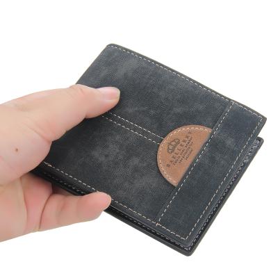 China Hot Selling Mini Purse Horizontal Card Men's Wallet Coin Purse Amazon Korean Version Youth Minimalist Fashion Short Open Ultra-thin Wallet for sale