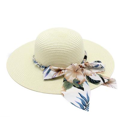 China Fashion 2022 Spring Summer Women Bow Foldable Sun Straw Beach Bucket Hats Supplier Oversized Big Dome Outer Brim Beach Hats for sale