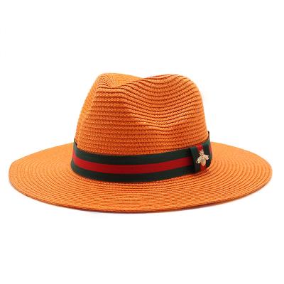 China Fashion 2022 New Men Women Beach Straw Wholesale Panama Hat Summer Sun Parasol Top Hats for sale