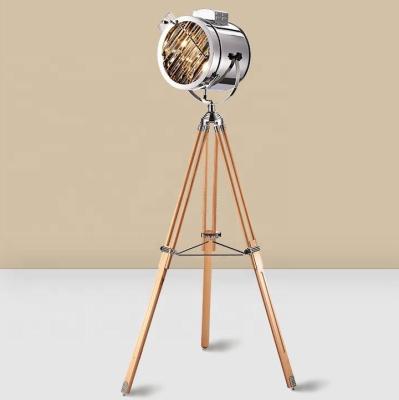 China Custom Color Acceptable Industrial Antique Spotlight Stainless Steel Tripod Floor Lamp Led Floor Light for sale