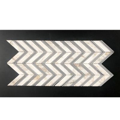 China Modern White Gold Triangle Stone Kitchen Bathroom Wall Mosaic Tile Backsplash for sale