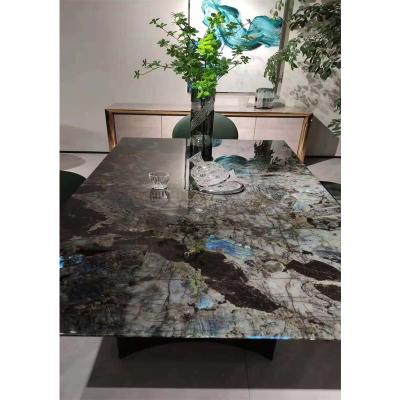 China Amazon green restaurant table home furniture modern luxury marble dining table for sale