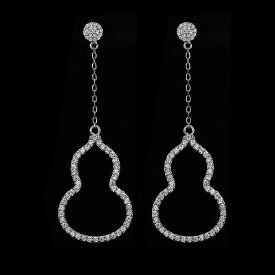 China FASHIONABLE Unique Zircon Earrings Jewelry Ornaments Gifts Calabash Shape Dangle Earrings For Women for sale