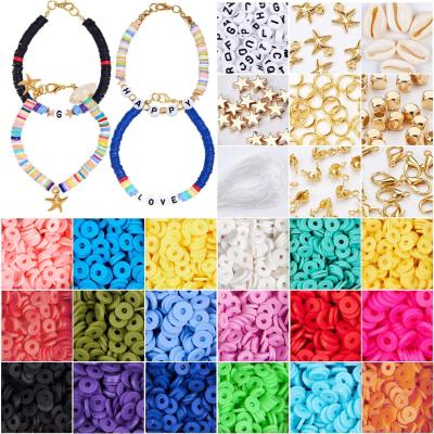 China Diy Kit 4500pcs Ceramic Custom Flat Round Polymer Clay Beads Heishi Beads Set For Jewelry Making Heishi Beads for sale